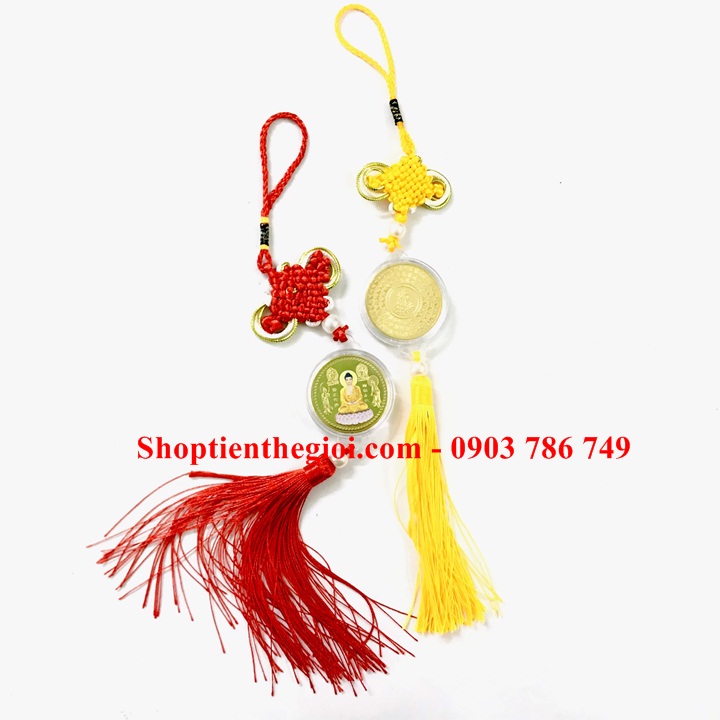 Dây Treo Xu Phật A Di Đà Và Các Vị Bồ Tát In Màu - SP005274